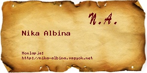 Nika Albina névjegykártya